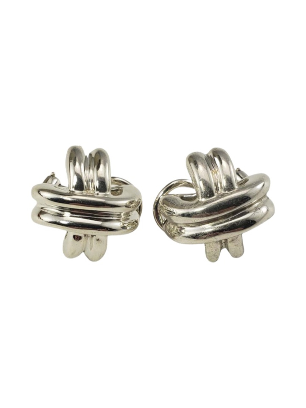Vintage 1990 Tiffany & Co Sterling Silver X Earrings